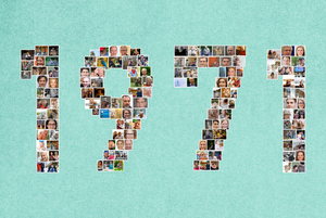 Créez une collage photo "1971" pour un cadeau d'anniversaire personnalisé