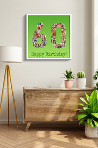 Collage Numéros 60 - Alu-Dibond - Anniversaire Personnalisé