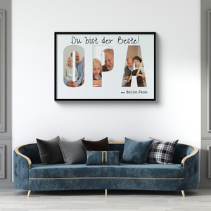Fotocollage „Bester Opa“ als Geschenk von Enkeln, Druck auf Acrylglas