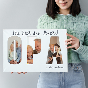 Fotocollage „Bester Opa“ als Geschenk von Enkeln, Druck auf Acrylglas