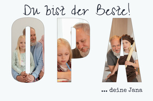 Fotocollage „Bester Opa“ als Geschenk von Enkeln, Druck auf Acrylglas