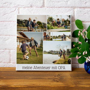Fotogeschenk für Opa: quadratische Postercollage mit individuellem Text