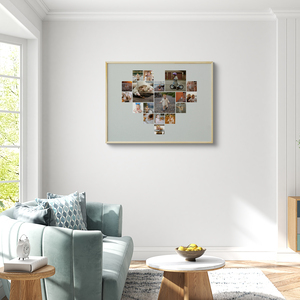 Collage Photo Cœur Enfant sur Verre Acrylique - Cadeau Personnalisé Unique Collage Photo Cœur Enfant sur Verre Acrylique - Cadeau Personnalisé Unique