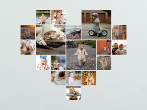 Collage Photo Cœur Enfant sur Verre Acrylique - Cadeau Personnalisé Unique Collage Photo Cœur Enfant sur Verre Acrylique - Cadeau Personnalisé Unique