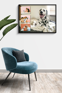 Collage photo personnalisée chien Alu-Dibond XXL - Souvenir élégant Collage photo personnalisée chien Alu-Dibond XXL - Souvenir élégant
