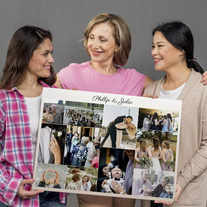 Collage de Mariage Personnalisée sur Toile - Cadeau Idéal pour les Nouveaux Mariés