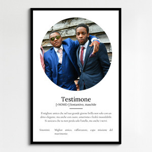 Crea il tuo poster definizione "Testimone" personalizzato con foto e testo