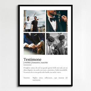 Crea il tuo poster definizione "Testimone" personalizzato con foto e testo