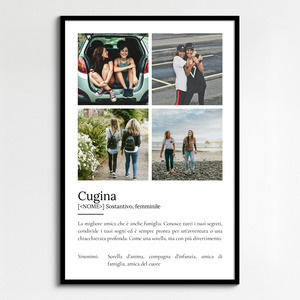 Regala un Poster Definitions per la tua Cousine con Foto e Testo Personalizzato!