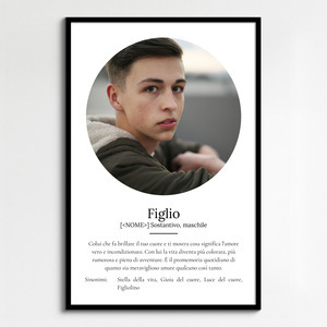Poster personalizzato "Figlio" con definizione amore: crea il tuo capolavoro!