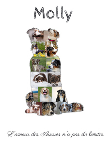 Collage Photo Silhouette Chien pour Amoureux des Australian Shepherd Collage Photo Silhouette Chien pour Amoureux des Australian Shepherd
