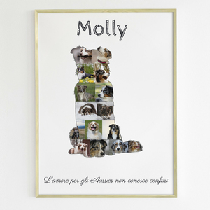 Crea la tua Collage di Foto per Australian Shepherd con Testo Personale