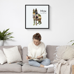 Collage Photo Silhouette Chien - Personnalisez avec Vos Photos et Texte Collage Photo Silhouette Chien - Personnalisez avec Vos Photos et Texte