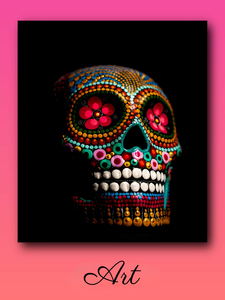 Créez votre Affiche Tête de Mort Personnalisée Art en Couleur Créez votre Affiche Tête de Mort Personnalisée Art en Couleur