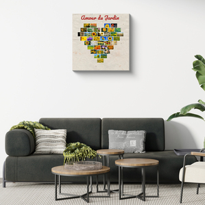 Collage Cœur Personnalisée - "Gartenliebe" sur Toile Collage Cœur Personnalisée - "Gartenliebe" sur Toile