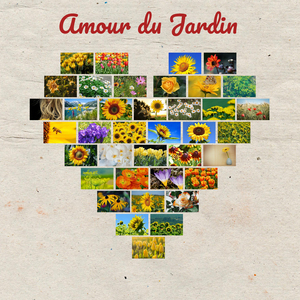 Collage Cœur Personnalisée - "Gartenliebe" sur Toile Collage Cœur Personnalisée - "Gartenliebe" sur Toile