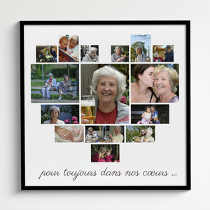 Créez un poster collage cœur personnalisé pour Mamie Créez un poster collage cœur personnalisé pour Mamie