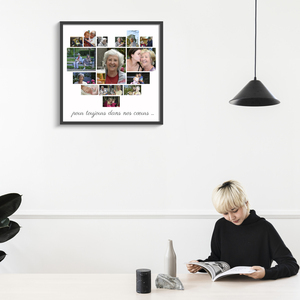 Créez un poster collage cœur personnalisé pour Mamie Créez un poster collage cœur personnalisé pour Mamie