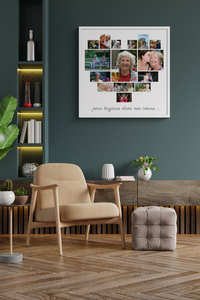 Créez un poster collage cœur personnalisé pour Mamie Créez un poster collage cœur personnalisé pour Mamie