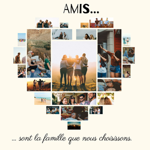 Créez une toile cœur photos amitié personnalisée Créez une toile cœur photos amitié personnalisée