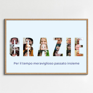 Crea il tuo poster "GRAZIE" personalizzato con foto e testo modificabile