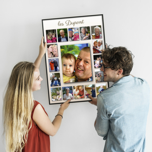 Collage Photo Famille Personnalisée - Poster Cadeau Mur Personnalisable