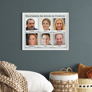 Collage Photo d'Équipe Polaroid pour Entreprise - Affiche Déco de Bureau et Cadeau