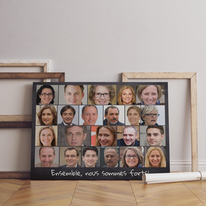 Collage Portrait d'Équipe: Cadeau Motivant pour Bureau ou Événements
