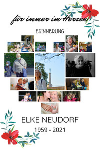 Trauercollage - Fotocollage mit Blumenmotiv in Herzform Trauercollage - Fotocollage mit Blumenmotiv in Herzform