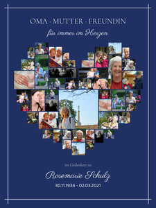 Fotocollage „Für immer im Herzen“ – dunkel - Hochformat Fotocollage „Für immer im Herzen“ – dunkel - Hochformat