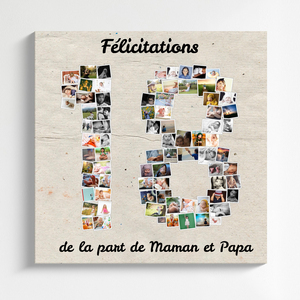 Collage photo "18 ans" personnalisée pour anniversaire ou fête spéciale Collage photo "18 ans" personnalisée pour anniversaire ou fête spéciale