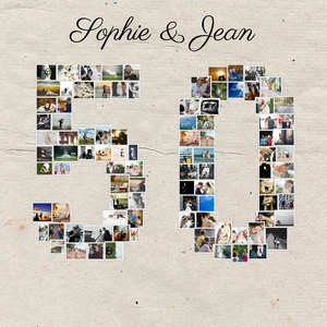 Créez une mosaïque photo 50 pour anniversaire ou noces d'or Créez une mosaïque photo 50 pour anniversaire ou noces d'or