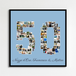 Crea una Collage Foto per 50 Anni: Regalo Unico per Compleanno o Nozze d'Oro Crea una Collage Foto per 50 Anni: Regalo Unico per Compleanno o Nozze d'Oro