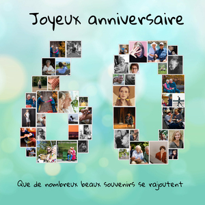 Collage numéro 60 personnalisée - Cadeau d'anniversaire ou retraite Collage numéro 60 personnalisée - Cadeau d'anniversaire ou retraite