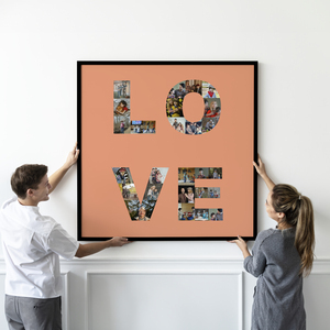 Collage Photo LOVE Personnalisée pour Cadeaux Romantiques
