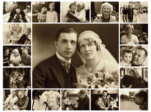 Collage Souvenir Sépia Personnalisée pour Hommage Émotionnel