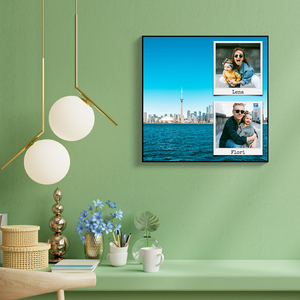 Collage photo voyage en acrylique personnalisée pour couples et familles