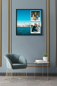 Collage photo voyage en acrylique personnalisée pour couples et familles