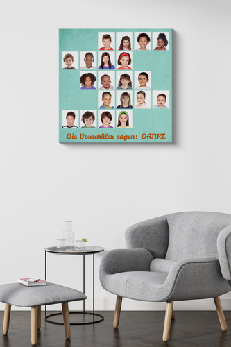 Fotocollage „Vorschüler sagen Danke“ als Abschiedsgeschenk Kindergarten