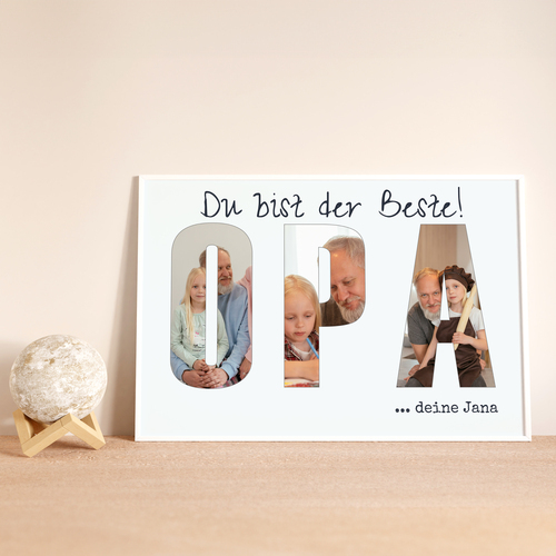 OPA Fotocollage auf Acrylglas – gestalte jetzt dein personalisiertes Geschenk für Opa