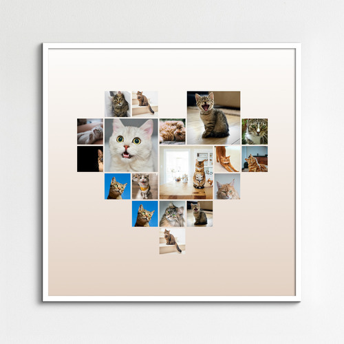 Herz-Collage mit Katzenfotos – jetzt mit deinem Namen oder Unser Liebling gestalten