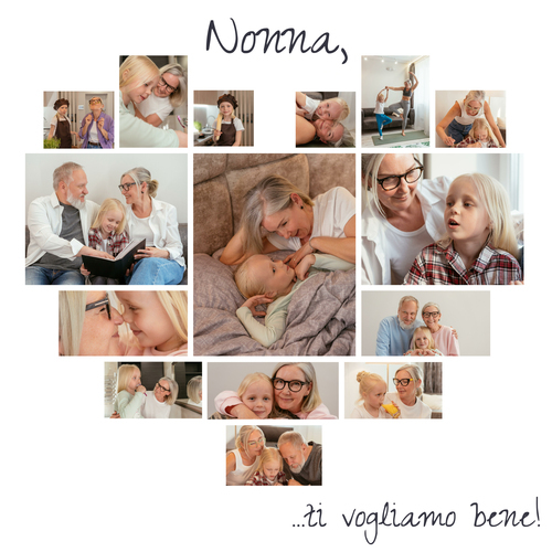 Collage cuore foto personalizzata - Regala amore alla nonna