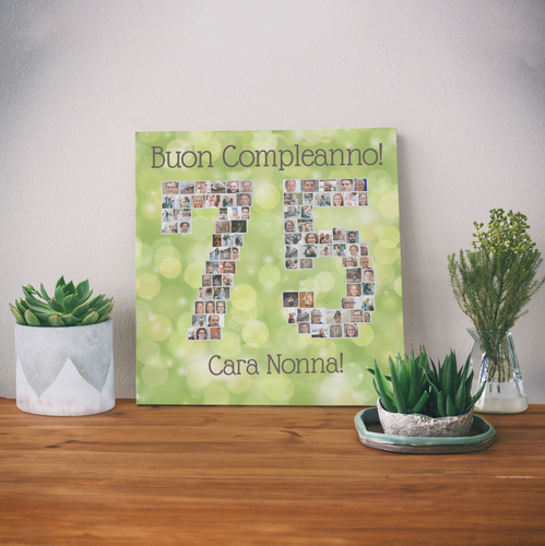 Collage di foto "75" per il compleanno della tua adorata nonna
