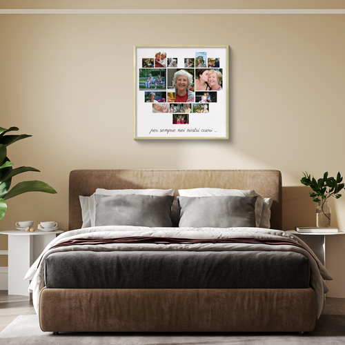 Collage Foto a Cuore per Nonna: Personalizza il tuo messaggio!
