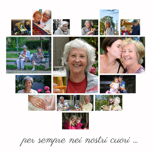 Collage Foto a Cuore per Nonna: Personalizza il tuo messaggio!