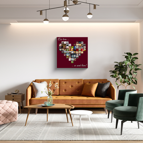 Créez votre Collage Cœur Émotionnelle avec Photos et Texte Personnalisé