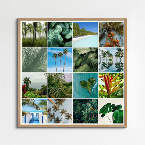 Naturfoto-Collage drucken – Tropen, Palmen, Blumen & Strand – Premiumdruck – Gestalte jetzt