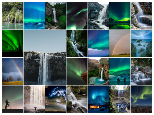 Crea collage foto natura: aurore, cascate, arcobaleni, temporali - stampa premium online