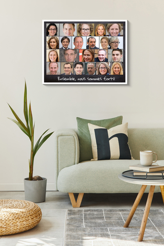 Collage Portrait d'Équipe: Cadeau Motivant pour Bureau ou Événements