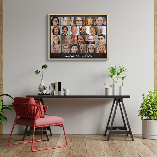 Crea la tua collage di squadra personalizzata per l'ufficio o eventi motivazionali!